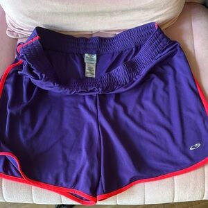 Champion Purple Athletic Shorts with Red Trim